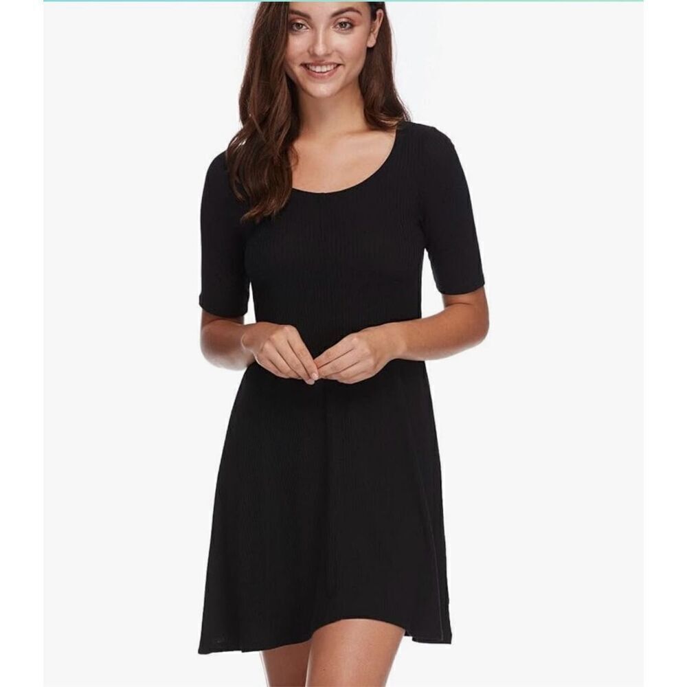 Body Glove Women’s L Marcella Rib Knit Cover Up Dress Black